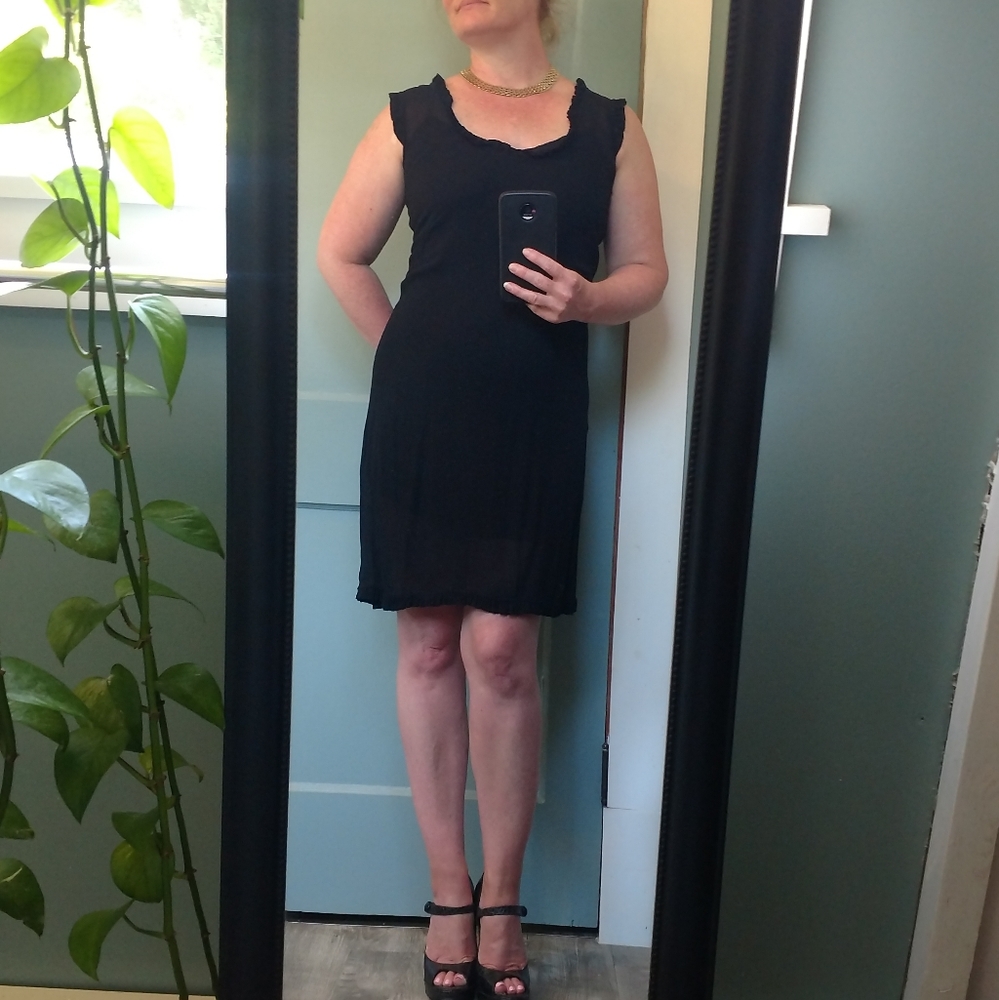French Connection Stunning sheer LBD with slip
